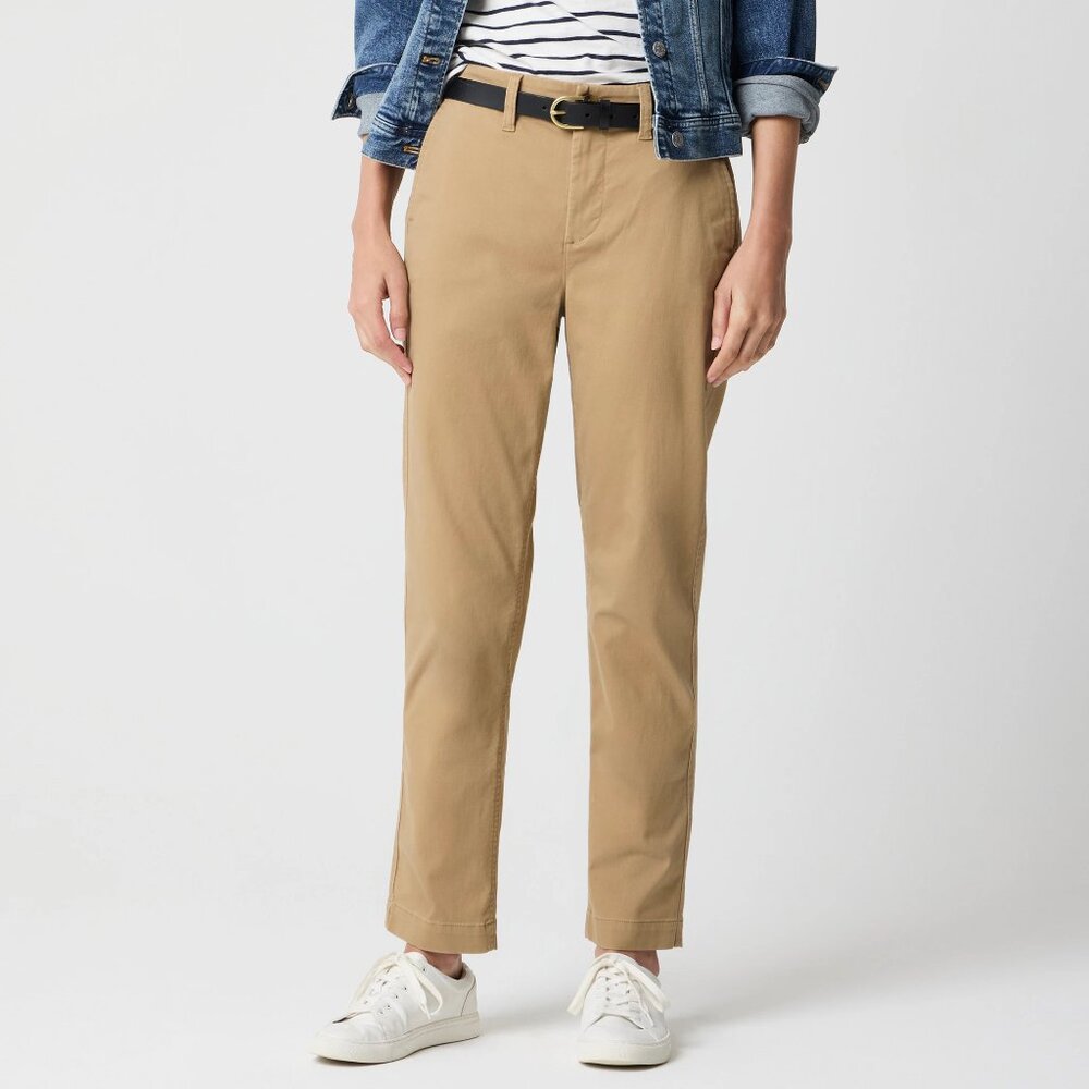 J.Crew High Rise Chino Girlfriend Pants Camel Size 2